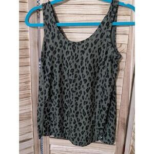 Old Navy Tank Top Women's Size X Small Active Cheetah Print Breathe On Green